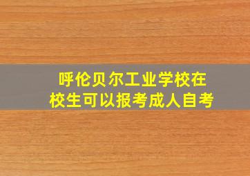 呼伦贝尔工业学校在校生可以报考成人自考