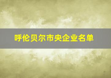 呼伦贝尔市央企业名单