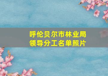 呼伦贝尔市林业局领导分工名单照片