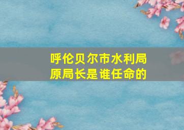 呼伦贝尔市水利局原局长是谁任命的