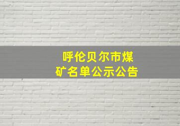 呼伦贝尔市煤矿名单公示公告