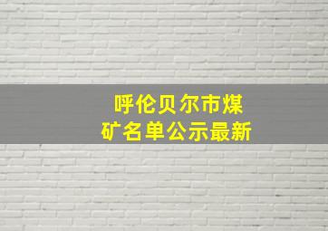 呼伦贝尔市煤矿名单公示最新