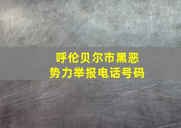 呼伦贝尔市黑恶势力举报电话号码