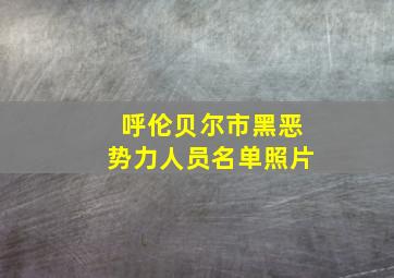 呼伦贝尔市黑恶势力人员名单照片