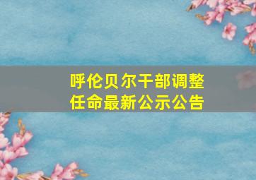 呼伦贝尔干部调整任命最新公示公告