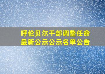 呼伦贝尔干部调整任命最新公示公示名单公告