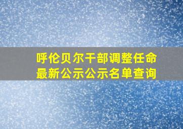 呼伦贝尔干部调整任命最新公示公示名单查询