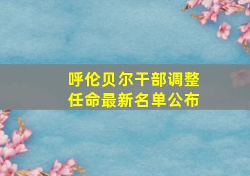 呼伦贝尔干部调整任命最新名单公布