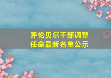 呼伦贝尔干部调整任命最新名单公示