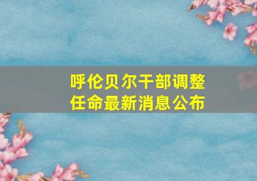 呼伦贝尔干部调整任命最新消息公布