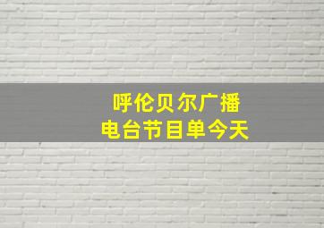 呼伦贝尔广播电台节目单今天