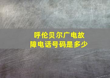 呼伦贝尔广电故障电话号码是多少