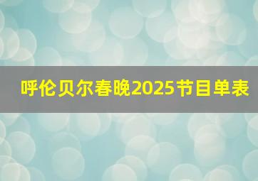 呼伦贝尔春晚2025节目单表