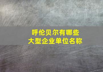 呼伦贝尔有哪些大型企业单位名称