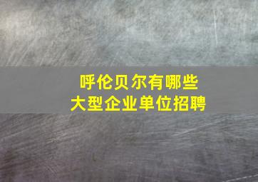 呼伦贝尔有哪些大型企业单位招聘