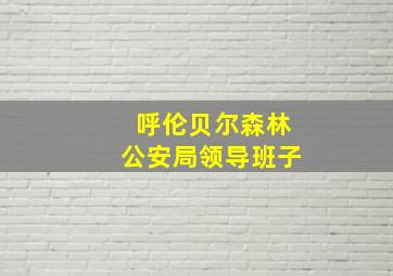 呼伦贝尔森林公安局领导班子