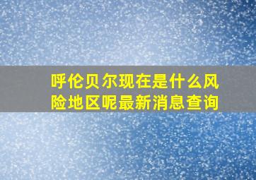 呼伦贝尔现在是什么风险地区呢最新消息查询