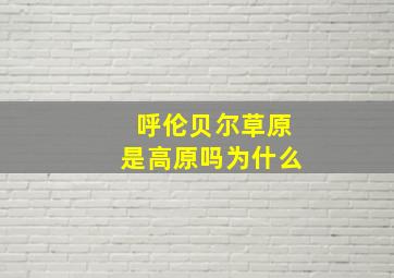 呼伦贝尔草原是高原吗为什么