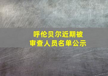 呼伦贝尔近期被审查人员名单公示