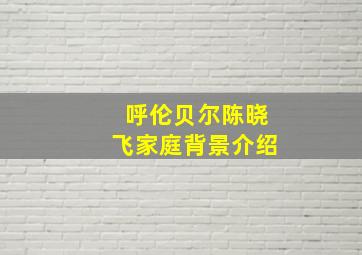 呼伦贝尔陈晓飞家庭背景介绍