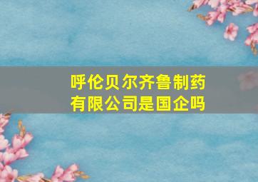 呼伦贝尔齐鲁制药有限公司是国企吗