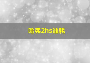 哈弗2hs油耗