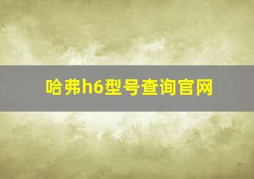 哈弗h6型号查询官网