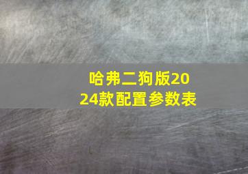 哈弗二狗版2024款配置参数表