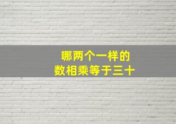 哪两个一样的数相乘等于三十