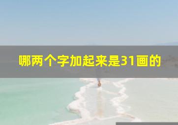 哪两个字加起来是31画的