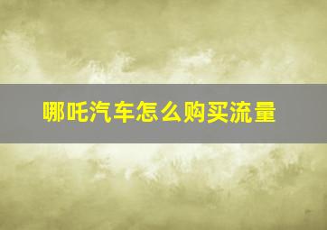 哪吒汽车怎么购买流量