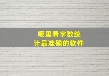 哪里看字数统计最准确的软件