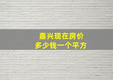 嘉兴现在房价多少钱一个平方