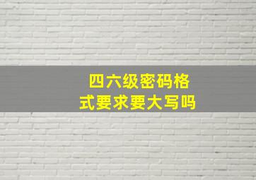 四六级密码格式要求要大写吗