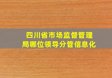 四川省市场监督管理局哪位领导分管信息化