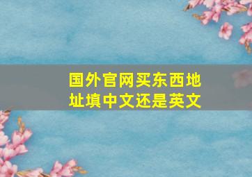 国外官网买东西地址填中文还是英文