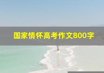 国家情怀高考作文800字