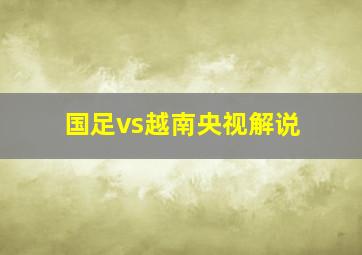 国足vs越南央视解说