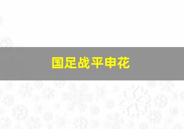 国足战平申花