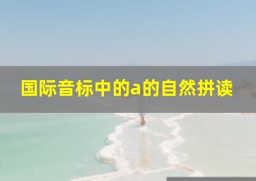 国际音标中的a的自然拼读