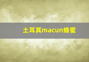 土耳其macun蜂蜜