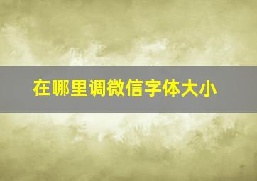 在哪里调微信字体大小