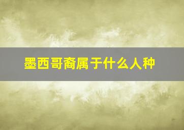 墨西哥裔属于什么人种