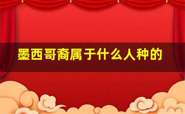 墨西哥裔属于什么人种的