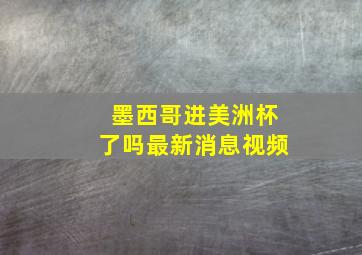 墨西哥进美洲杯了吗最新消息视频