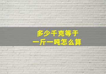 多少千克等于一斤一吨怎么算