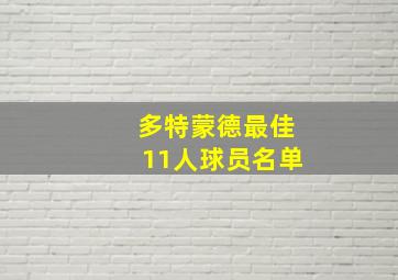 多特蒙德最佳11人球员名单