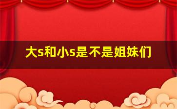 大s和小s是不是姐妹们