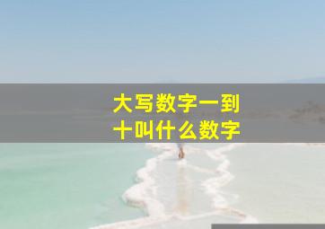 大写数字一到十叫什么数字