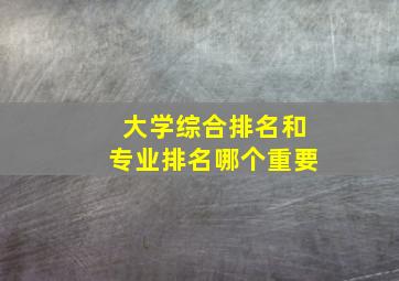 大学综合排名和专业排名哪个重要